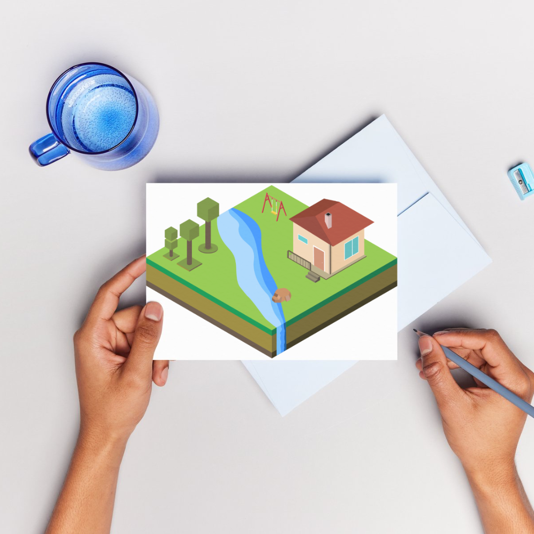 mockup dessin isométrique