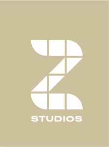 déclinaison logo Z' Studio, blanc sur gris beige