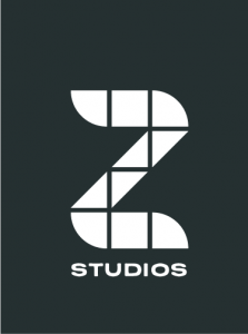 déclinaison logo Z' Studio, blanc sur gris foncé