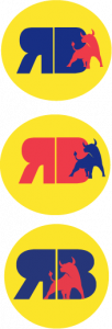 Déclinaison de logos pour rebranding fictif de Redbull, avec couleurs vives du logo et posture haute