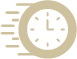 pictogramme rapidité horloge beige et blanc