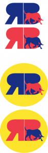 Déclinaison de logos pour rebranding fictif de Redbull, avec couleurs vives du logo et posture basse