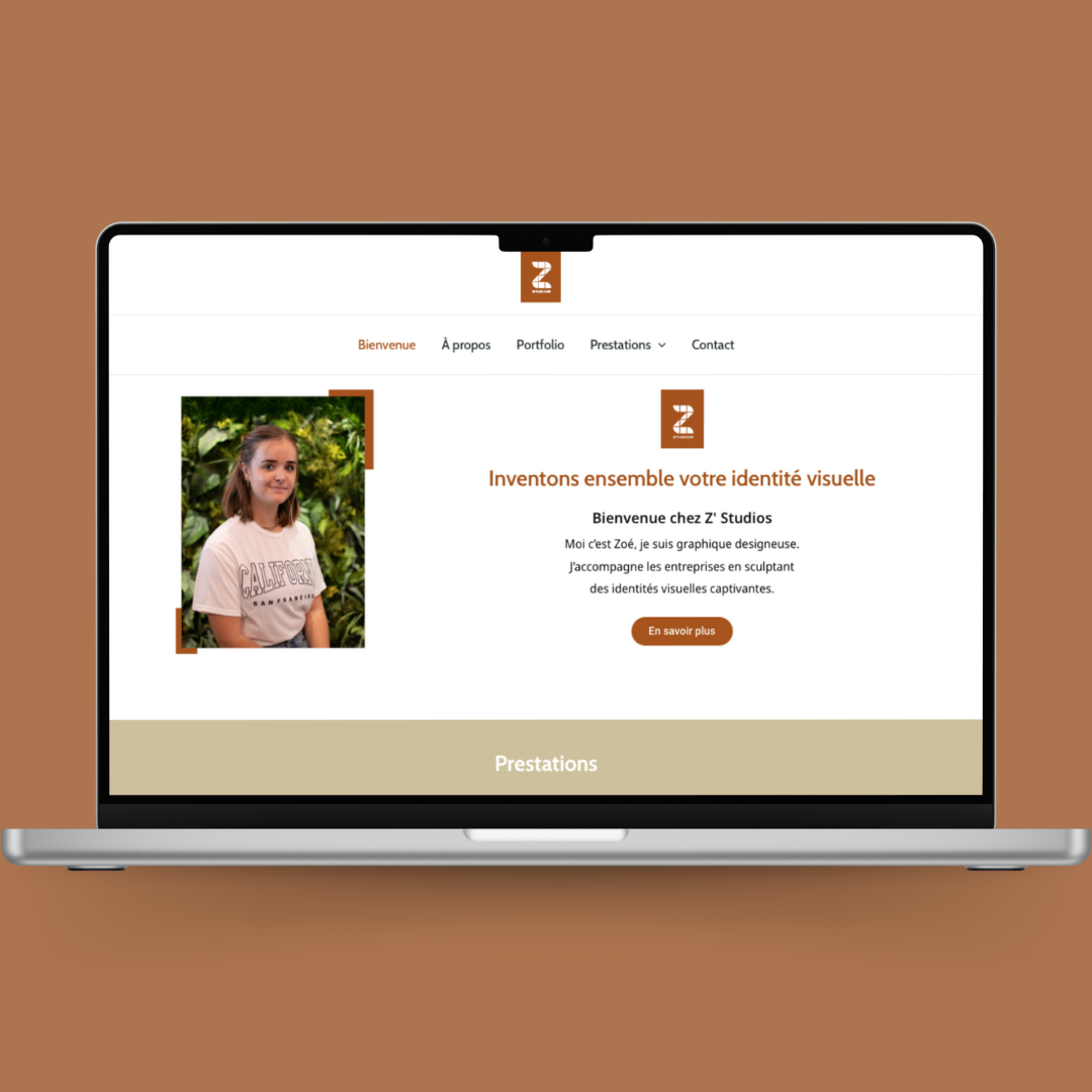 Mockup site web Z'studios en situation